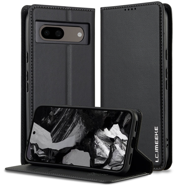 For Google Pixel 8 Pro LC.IMEEKE L1 Series Frosted Fine Texture PU Phone Case(Black)