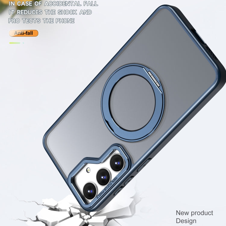 For Samsung Galaxy S24+ 5G Wing Series MagSafe Magnetic Ring Holder Phone Case(Blue)