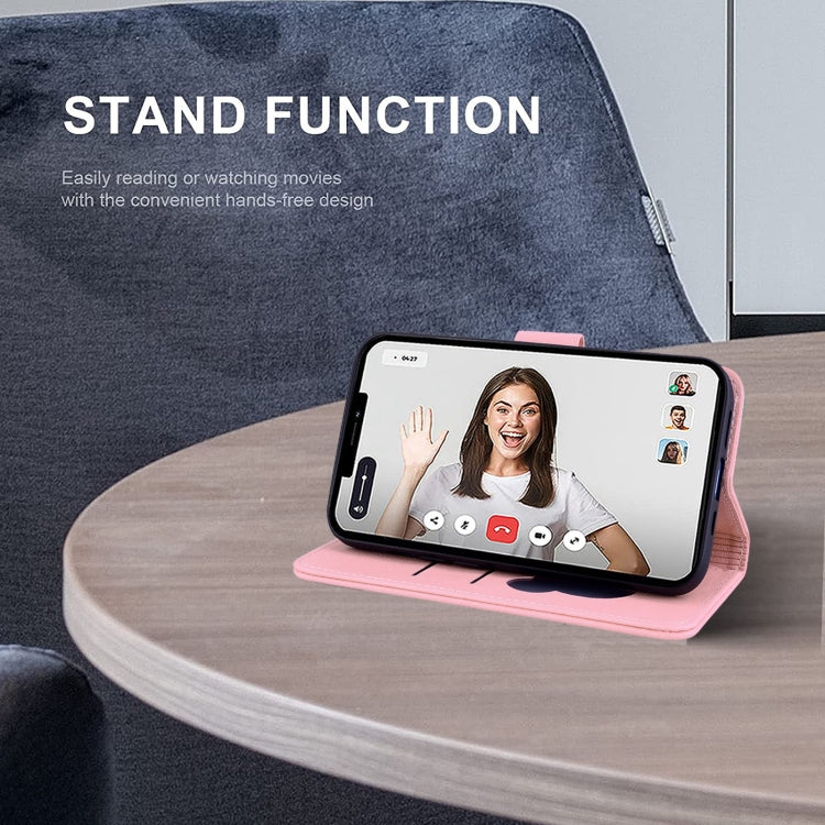 For iPhone 16e Cute Cat Embossed Leather Phone Case(Pink) - iPhone 16e Cases by PMC TechLife | Online Shopping South Africa | PMC TechLife | Buy Now Pay Later Mobicred