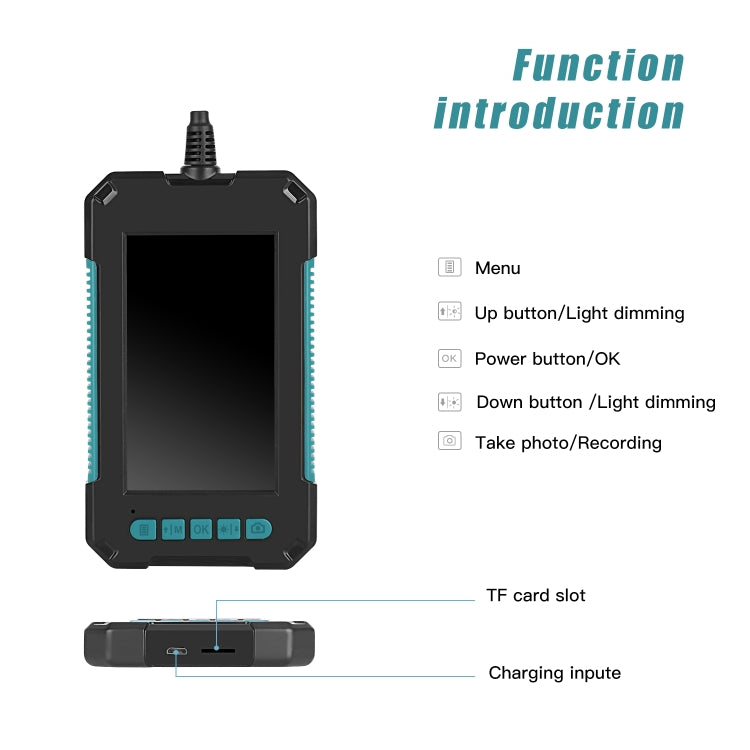P40 8mm 1080P IP68 Water-resistant 4.3 inch Highlight Screen Dual Camera Digital Endoscope, Length:5m Hard Cable
