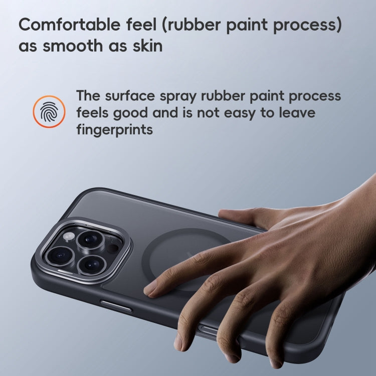 For iPhone 16 Plus Frosted Lens Holder MagSafe Magnetic Phone Case(Puprle) - free shipping - PMC Jewellery - Order now!