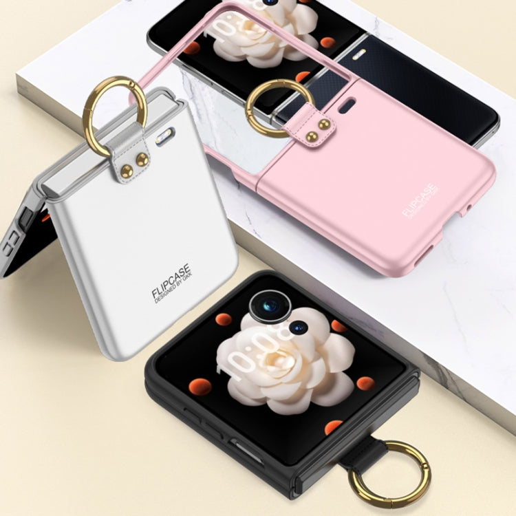 For Honor Magic V Flip GKK Ultra-thin Full Coverage Phone Case with Ring(Pink)
