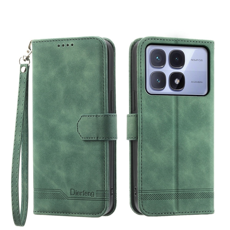 For Redmi K70 Ultra Dierfeng Dream Line TPU Hybrid PU Leather Phone Case(Green)