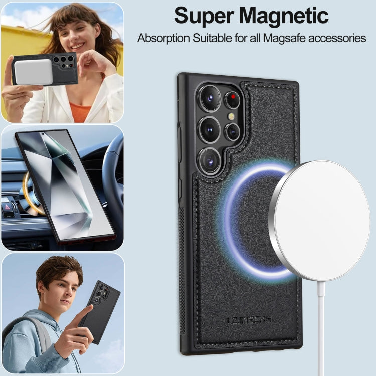 For Samsung Galaxy S24 Ultra 5G LC.IMEEKE L2 Series Detachable Magsafe PU Phone Case with Lanyard(Black)