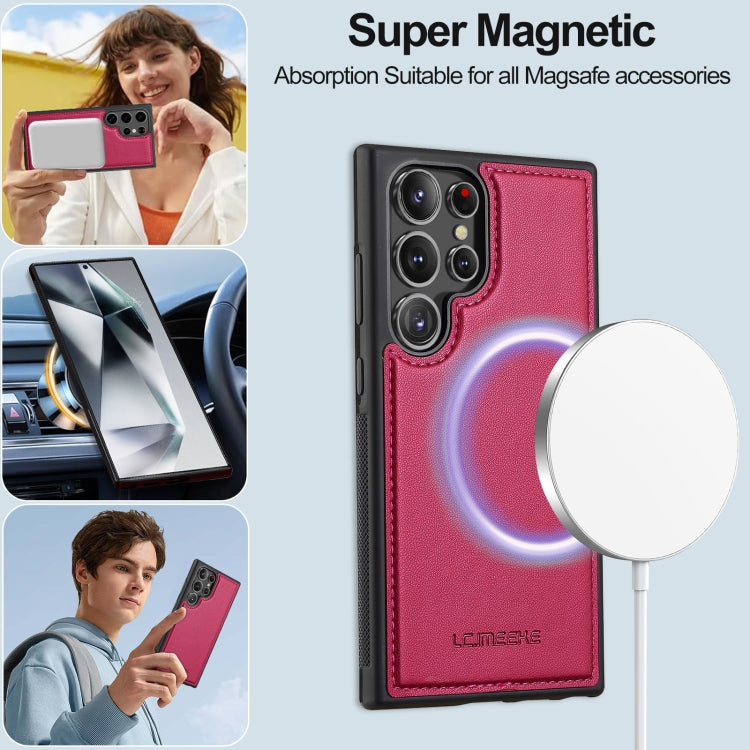 For Samsung Galaxy S24 Ultra 5G LC.IMEEKE L2 Series Detachable Magsafe PU Phone Case with Lanyard(Red)