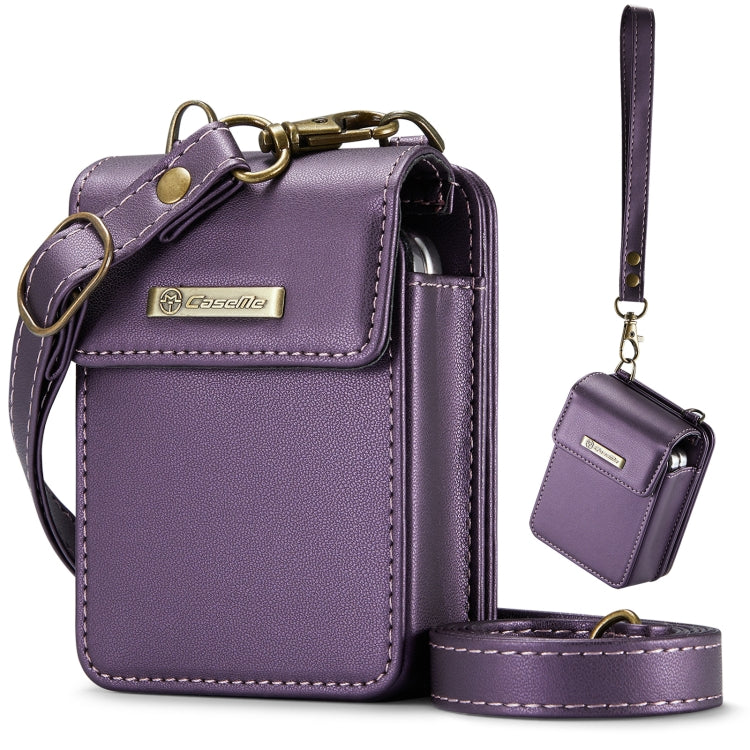 For Samsung Z Flip Series CaseMe Me50 Mini Lanyard Universal Bag(Purple)