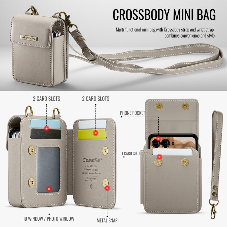 For Motorola Razr Series CaseMe Me50 Mini Lanyard Universal Bag(Khaki)