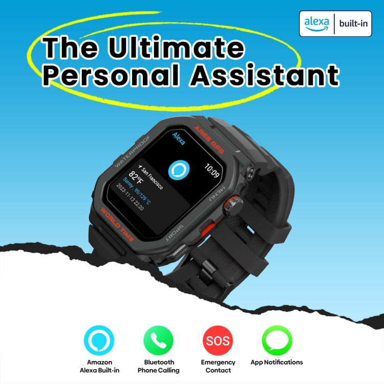 Zeblaze Ares GPS Rugged GPS Smart Watch, Support Heart Rate / Pulse Ox Blood Oxygen(Lava Black) - free shipping - PMC Jewellery - Order now!