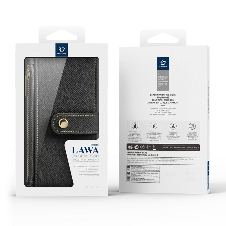 For iPhone 16 Pro Max DUX DUCIS Lawa Series 2 in 1 Wallet Zipper Detachable MagSafe Phone Case with Lanyard(Black) - free shipping - PMC Jewellery - Order now!