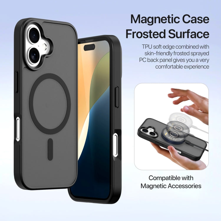 For iPhone 16 DUX DUCIS Lawa Series 2 in 1 Wallet Zipper Detachable MagSafe Phone Case with Lanyard(Black)