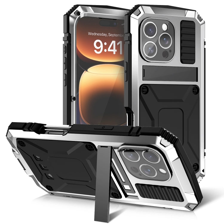 For iPhone 16 Pro Max R-JUST Life Water-resistant Dustproof Shockproof Phone Case(Silver)