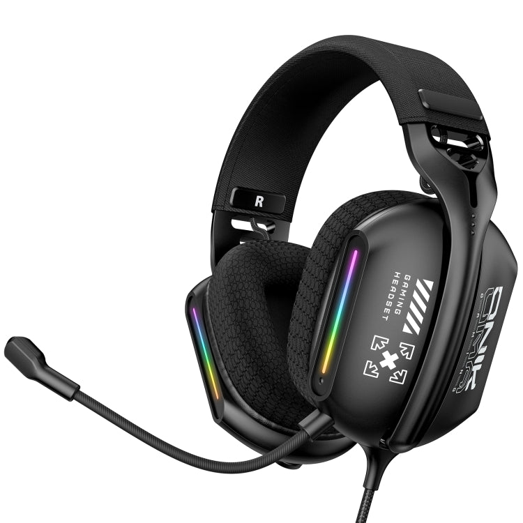 ONIKUMA X12 USB / 3.5mm Wired RGB Light Gaming Headset with Mic, Cable length: 2.2m(Black)