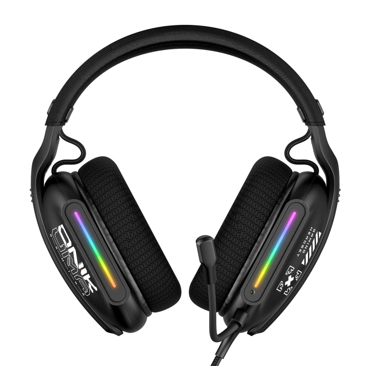 ONIKUMA X12 USB / 3.5mm Wired RGB Light Gaming Headset with Mic, Cable length: 2.2m(Black)