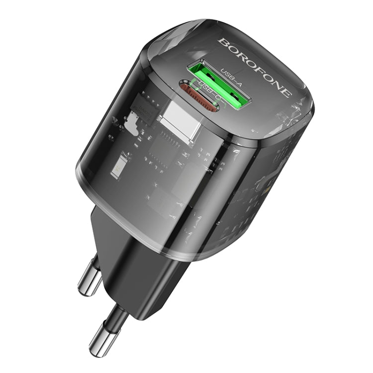 BOROFONE BN17 PD20W USB, USB-C / Type-C Charger, Plug Type:EU Plug(Black) - USB Charger by Borofone | Online Shopping South Africa | PMC Jewellery | Buy Now Pay Later Mobicred