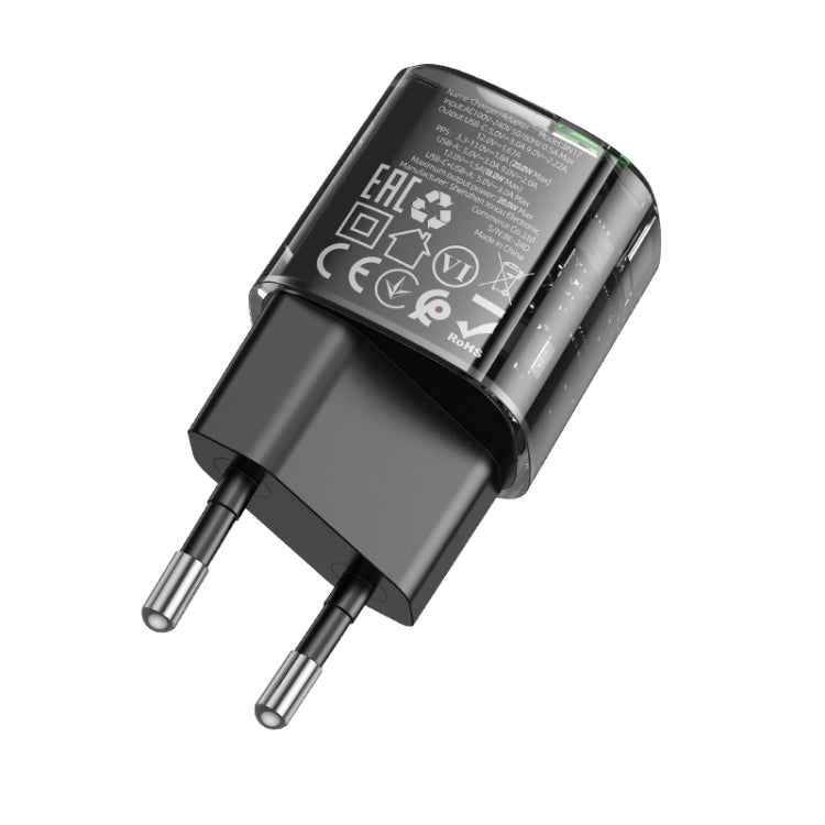 BOROFONE BN17 PD20W USB, USB-C / Type-C Charger, Plug Type:EU Plug(Black) - USB Charger by Borofone | Online Shopping South Africa | PMC Jewellery | Buy Now Pay Later Mobicred