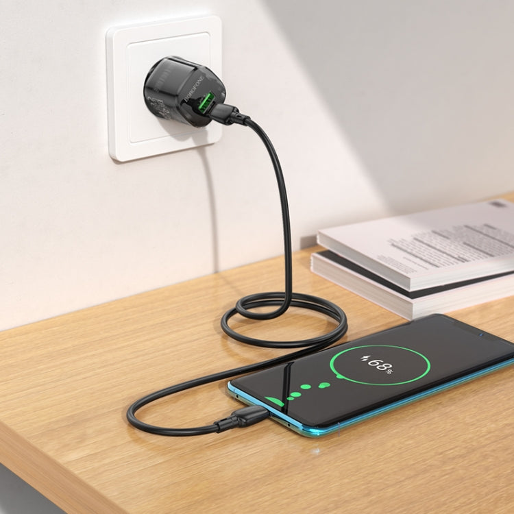 BOROFONE BN17 PD20W USB, USB-C / Type-C Charger, Plug Type:EU Plug(Black) - USB Charger by Borofone | Online Shopping South Africa | PMC Jewellery | Buy Now Pay Later Mobicred