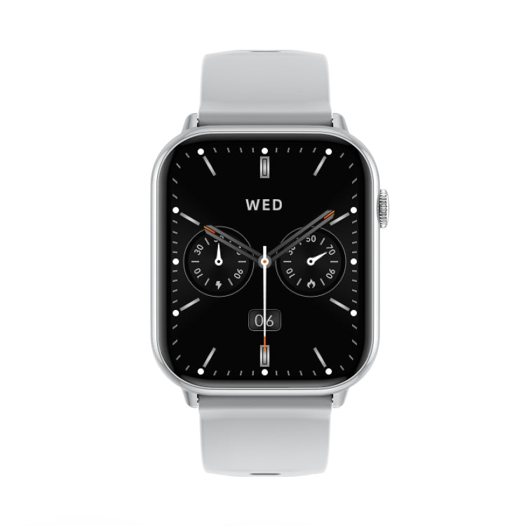 HD15 1.75 inch Silicone Strap IP68 Water-resistant Smart Watch, Support Sedentary Reminder / Sleep Monitoring(Silver)