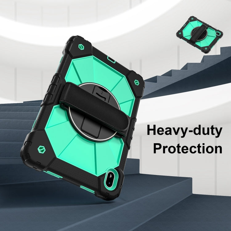 For Huawei MatePad SE 11 2024 Contrast Color Robot Silicone Hybrid PC Tablet Case(Black Mint Green) - Huawei by PMC TechLife | Online Shopping South Africa | PMC TechLife | Buy Now Pay Later Mobicred