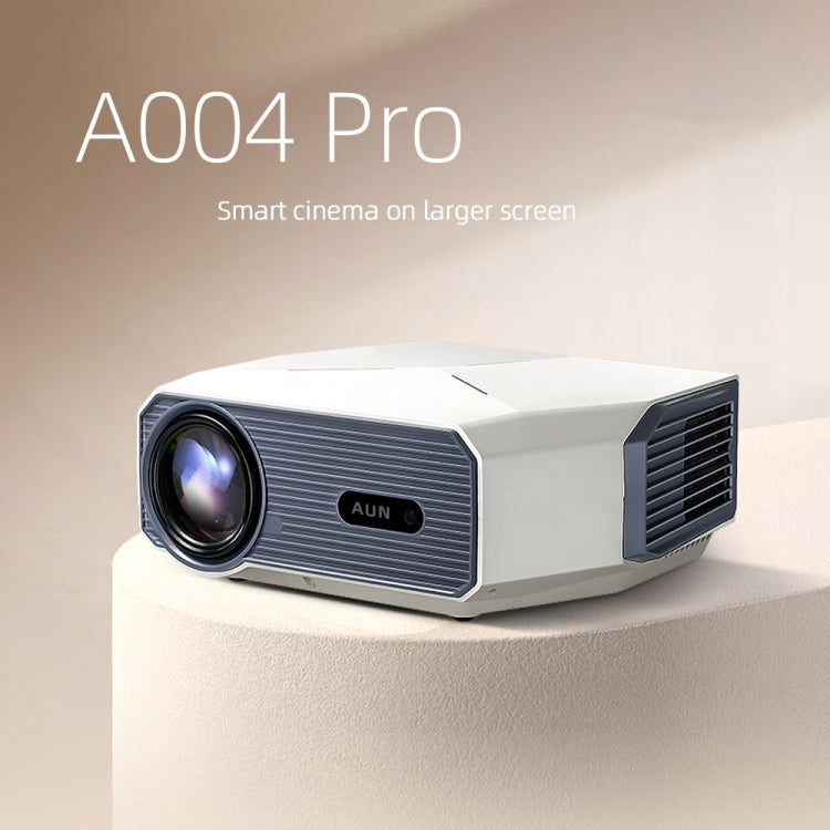 AUN A004 Pro 1920 x 1080P 9000Lumen Android 9.0 Portable LCD Projector, EU Plug(White)