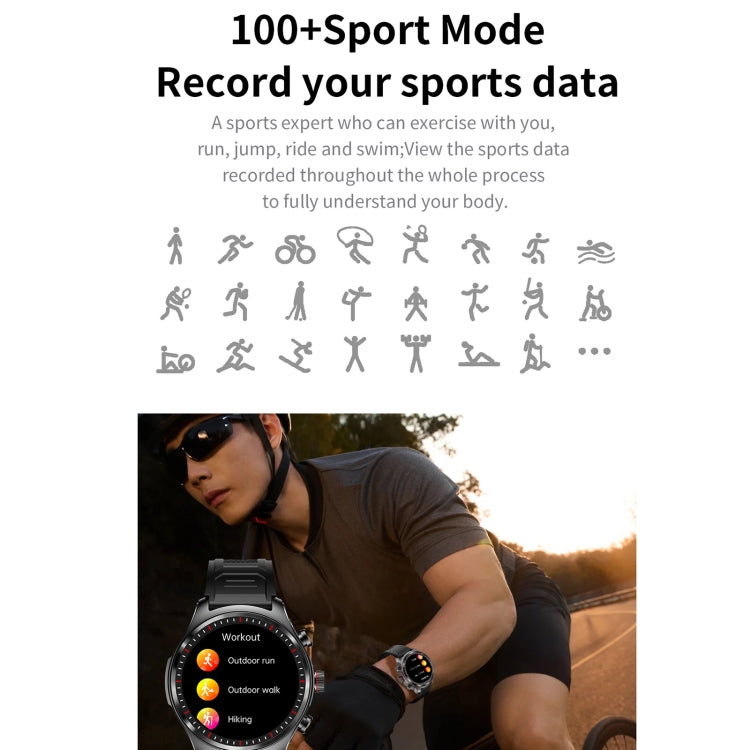 LC19 1.53 inch 2 in 1 Bluetooth Earphone IP67 Water-resistant Smart Watch, Support Sleep Monitoring(Black Silver)