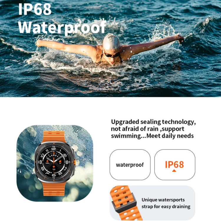 W7 1.43 inch IP68 Water-resistant Smart Watch, Support Sedentary Reminder / Sleep Monitoring(Orange)