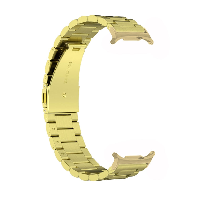 For Samsung Galaxy Watch Ultra 47mm Three Beads Stainless Steel Watch Band(Gold)