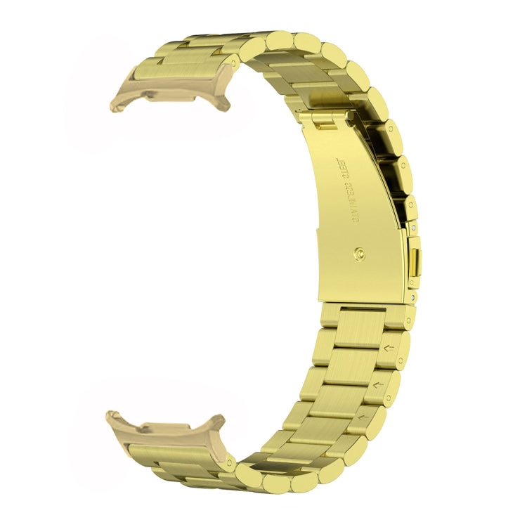 For Samsung Galaxy Watch Ultra 47mm Three Beads Stainless Steel Watch Band(Gold)