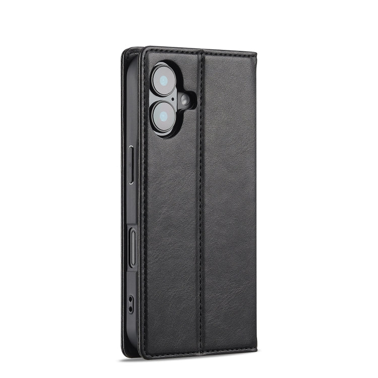 For iPhone 16 Plus LC.IMEEKE RFID Anti-theft Leather Phone Case(Black)