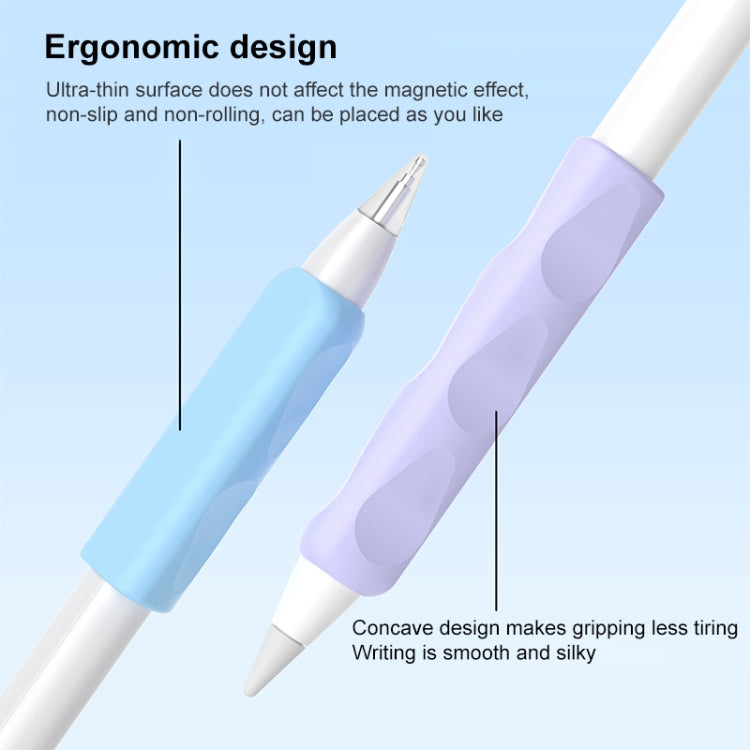 For Apple Pencil & Huawei M-Pencil Series Universal Stylus Silicone Protective Grip Cover(Blue)