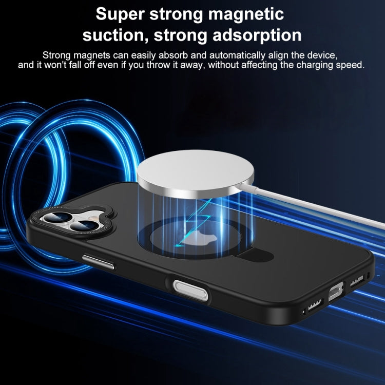 For iPhone 16 Pro Max Skin Feel MagSafe Magnetic Holder Phone Case(Transparent)