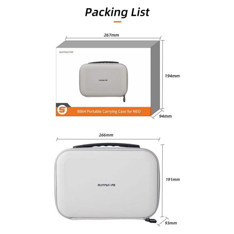 For DJI Neo Sunnylife Drone Batteries Kit Storage Case Box Suitcase(White) - free shipping - PMC Jewellery - Order now!