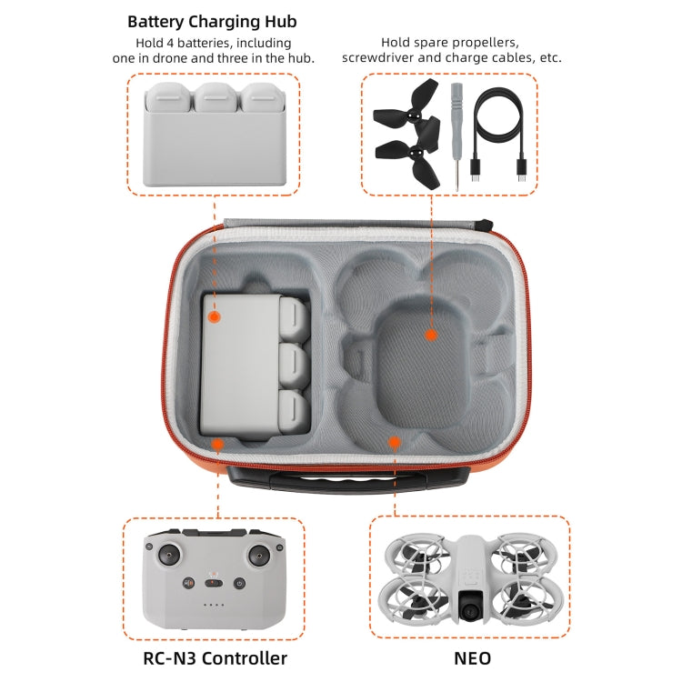 For DJI Neo Sunnylife Drone Batteries Kit Storage Case Box Suitcase(Black) - free shipping - PMC Jewellery - Order now!