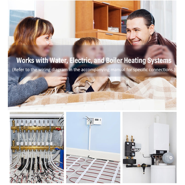 BHT-009GALW-MT Water Heating WiFi Smart Home LED Thermostat with Matter(Black)