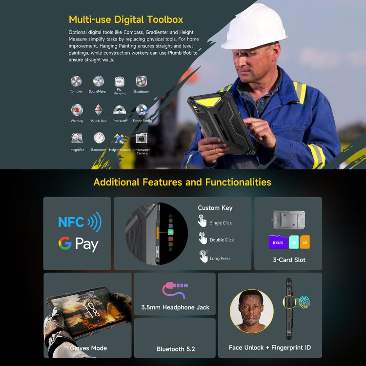 Ulefone Armor Pad 4 Ultra Rugged Tablet PC, 8GB+256GB, 10.36 inch Android 14 MediaTek Dimensity 6300 Octa Core 5G Network, EU Plug(Black) - free shipping - PMC Jewellery - Order now!