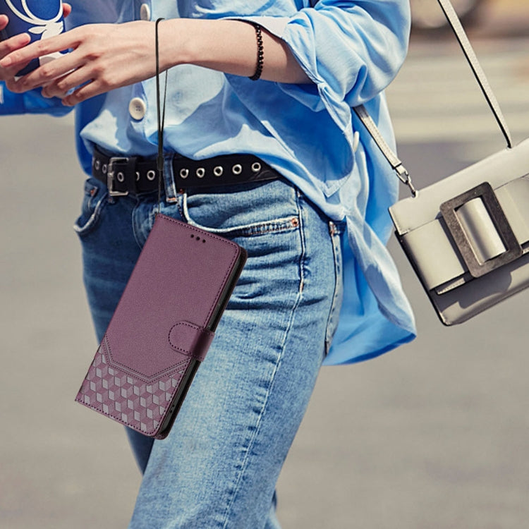 For Ulefone Note 17 Pro Honeycomb Embossing RFID Leather Phone Case(Violet) - Ulefone Cases by PMC Jewellery | Online Shopping South Africa | PMC Jewellery | Buy Now Pay Later Mobicred