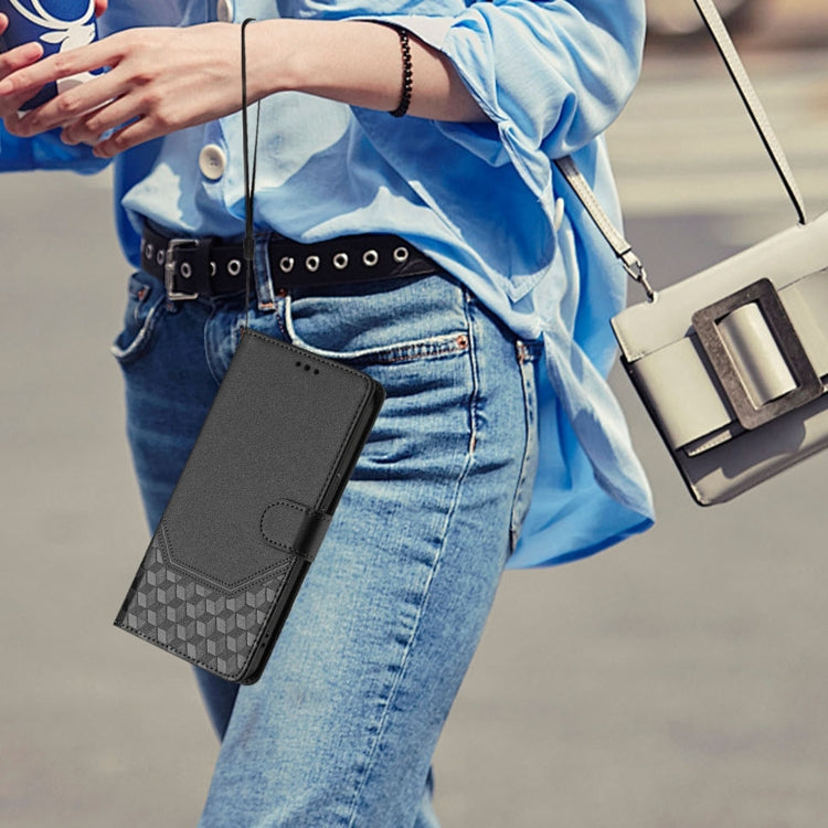 For Sony Xperia 1 VI 2024 Honeycomb Embossing RFID Leather Phone Case(Black) - Sony Cases by PMC Jewellery | Online Shopping South Africa | PMC Jewellery | Buy Now Pay Later Mobicred