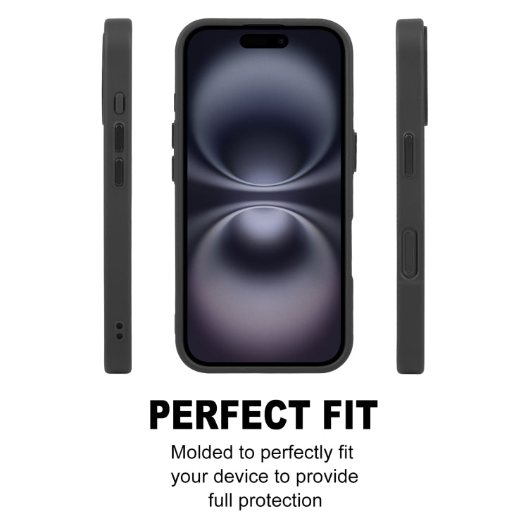 For iPhone 16 Plus GEBEI Skin Feel MagSafe Magnetic Phone Case(Black)