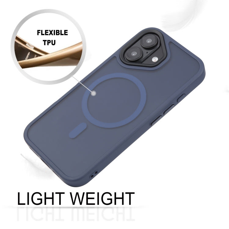 For iPhone 16 Plus GEBEI Skin Feel MagSafe Magnetic Phone Case(Blue)