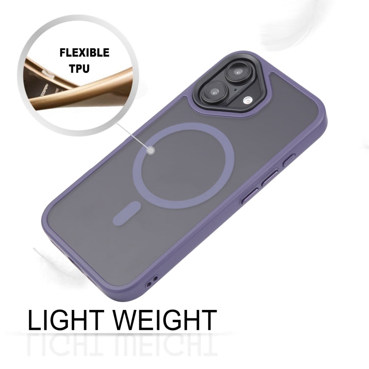 For iPhone 16 Plus GEBEI Skin Feel MagSafe Magnetic Phone Case(Purple)