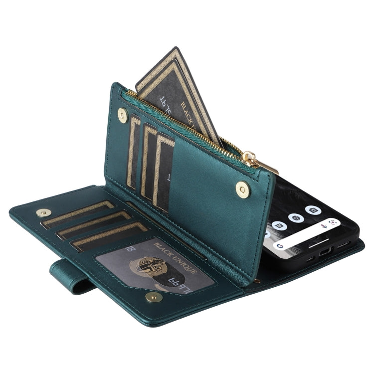 For Google Pixel 7 Pro Crossbody Zipper Wallet Rhombus Leather Phone Case(Green)