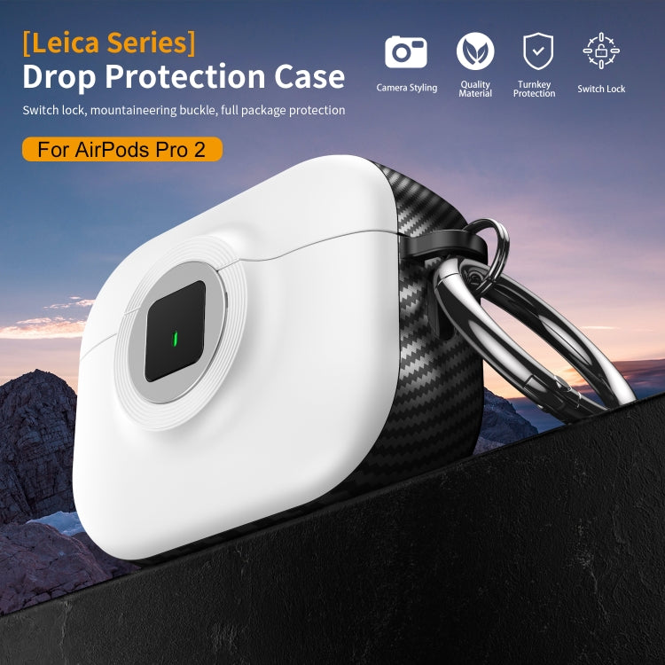 For AirPods Pro Camera Series PC + TPU Headset Shockproof Carbon Fibre Case(Pink)