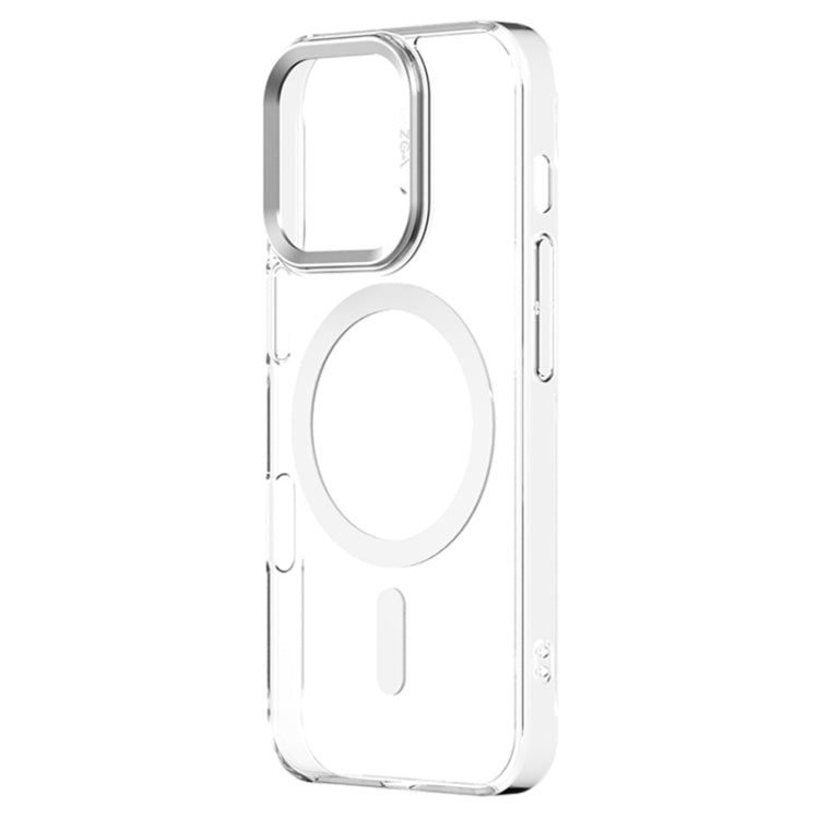 For iPhone 16 Pro Max ZGA Magsafe Clear PC Tempered Glass Phone Case(Transparent)