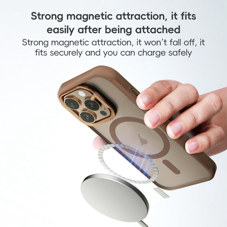 For iPhone 16 Pro ZGA Magsafe Frosted PC Hybrid TPU Phone Case(Gold)