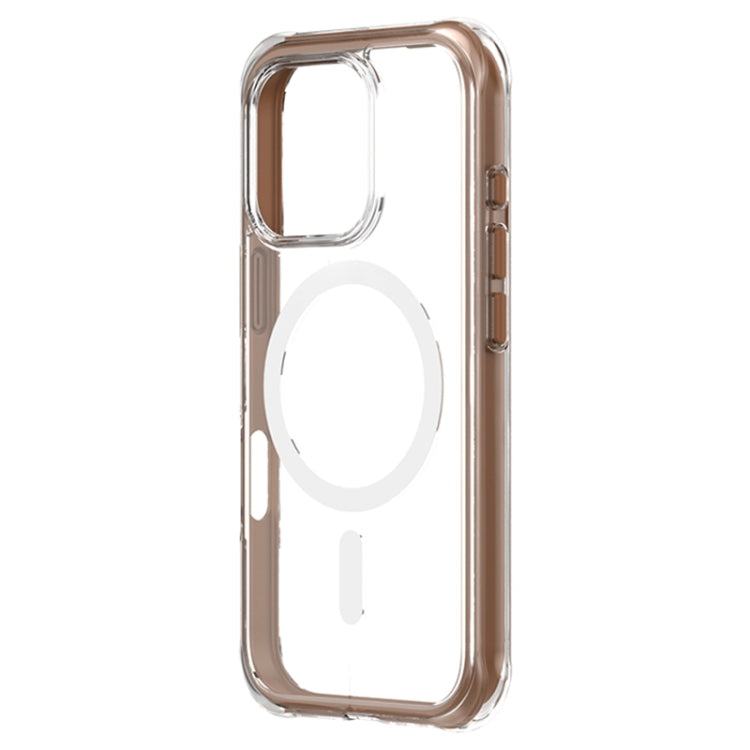 For iPhone 16 Pro ZGA Colorful Airbag Magsafe PC Hybrid TPU Phone Case(Gold)