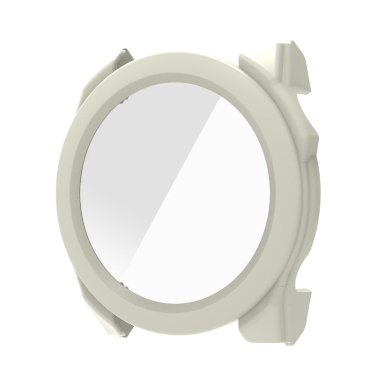 For Garmin Fenix 8 AMOLED 51mm Tempered Glass Film Integrated PC Watch Protective Case(Ivory White)