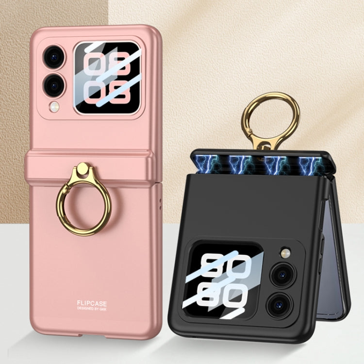For Huawei nova Flip GKK Integrated Magnetic Hinged Flip Case with Ring Holder(Pink)