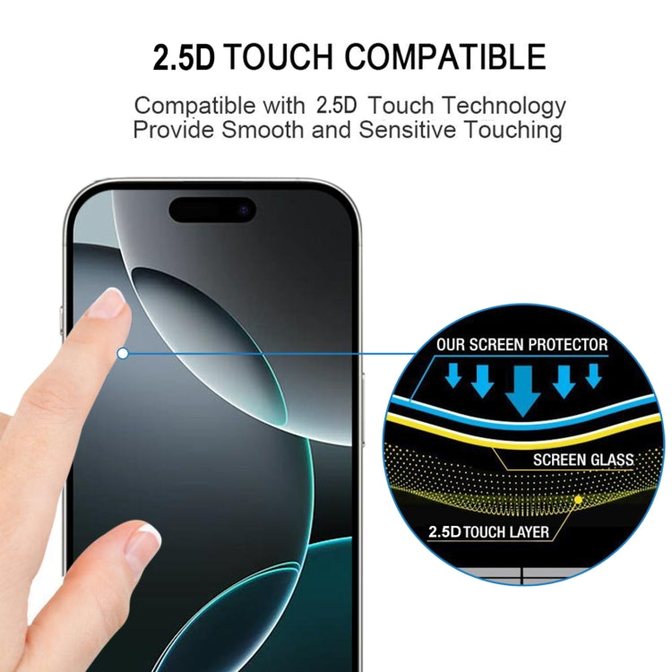 For iPhone 16 Pro 25pcs Full Glue Screen Tempered Glass Film