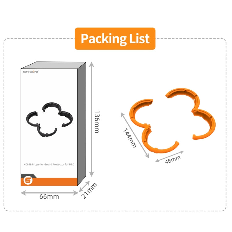 For DJI Neo Sunnylife Propeller Protective Guard Anti-collision Ring Cover(Orange) - free shipping - PMC TechLife - Order now!