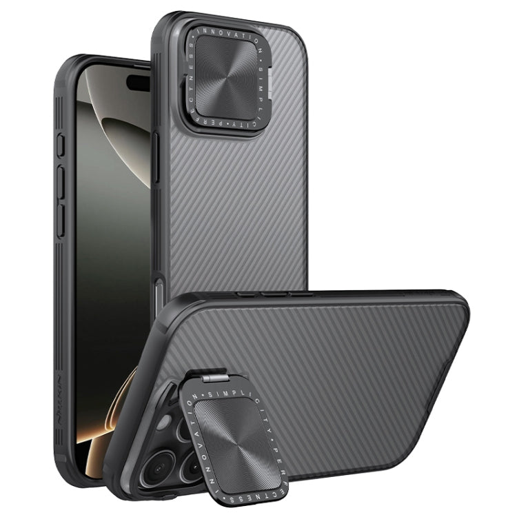 For iPhone 16 Pro Max NILLKIN CamShield Prop Translucent PC Phone Case(Black)