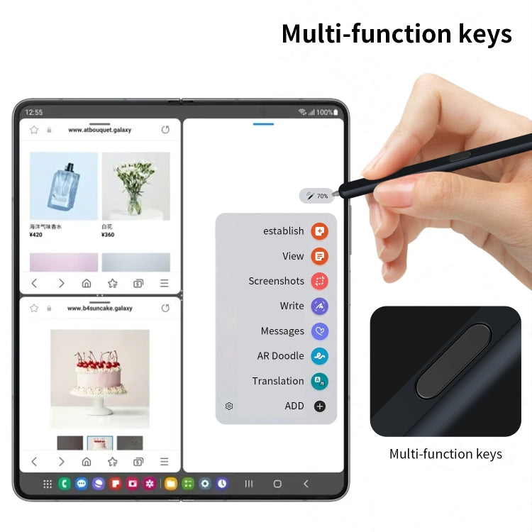 For Samsung Galaxy Z Fold6 / 5 / 4 / 3 Electromagnetic Stylus Pen with Pen Slot(Black) - free shipping - PMC Jewellery - Order now!